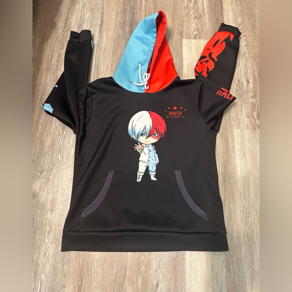 Anime My Hero Academia Hooded Jacket is a size Small.